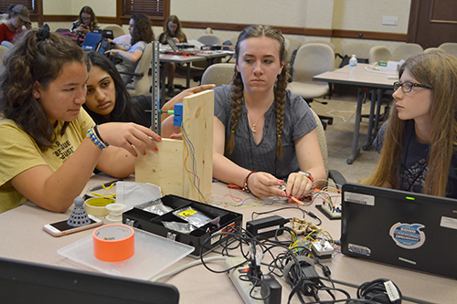 Left to right: Julia Tung, a rising senior at Naperville Central; Avnika Surapaneni, a rising sophomore at 
Glenbard West High School in Glen Ellyn; Madison Olms, a rising junior at Warren Township High School in Gurnee; and Kristin Vose, a rising junior at Central Catholic High School in Bloomington, IL.